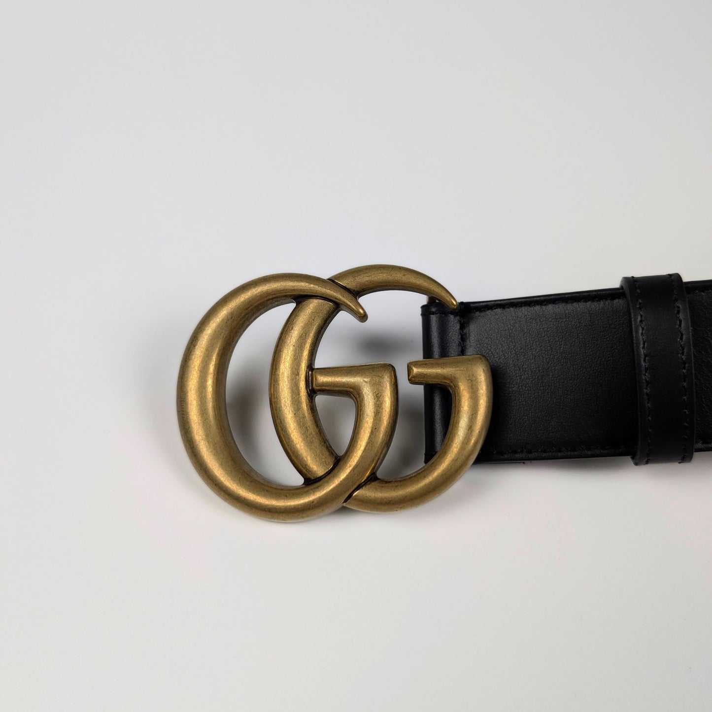 Gucci Cintura Nera Fibbia GG Marmont