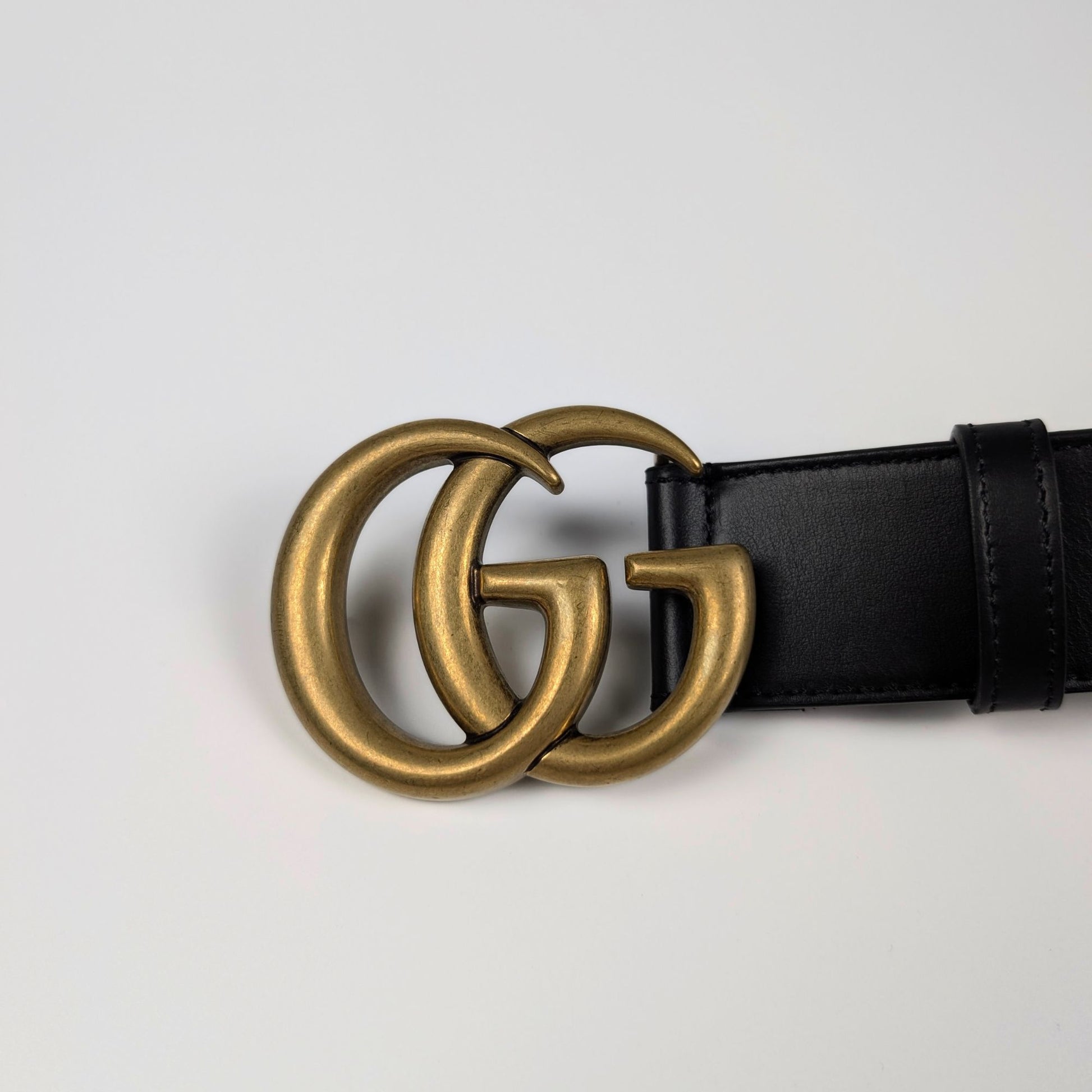 Gucci Cintura Nera Fibbia GG Marmont