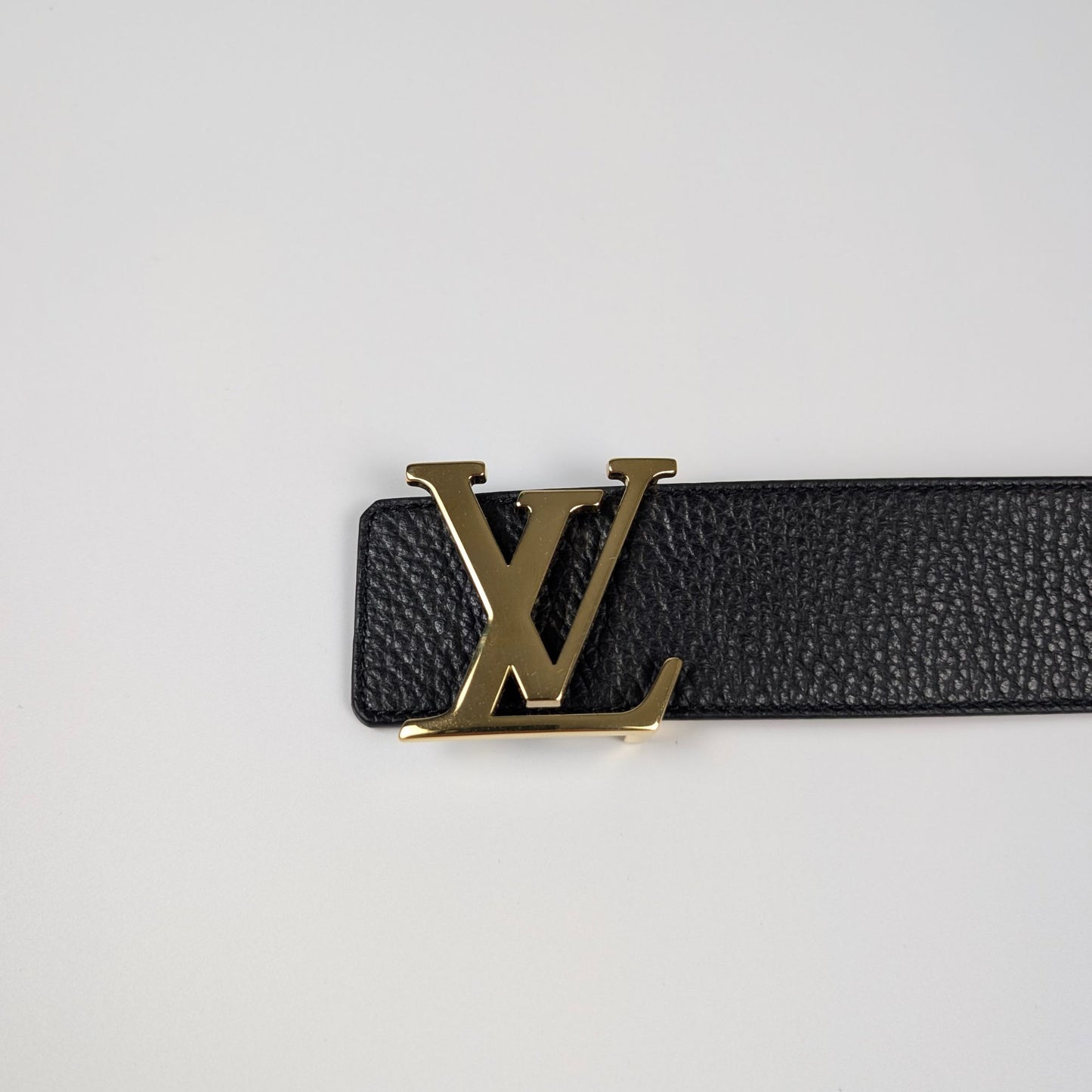 Louis Vuitton Cintura Initiales reversibile 40mm nero marrone fibbia oro"